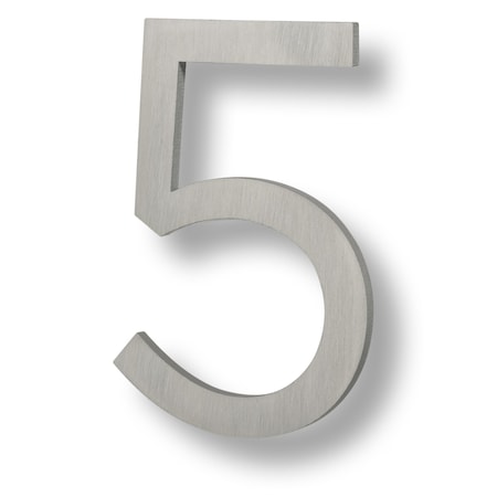Sure-Loc Hardware Floating House Number, 6, No. 5, Brushed Aluminum